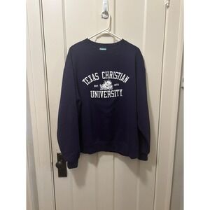 TCU Horned Frogs Crew Neck Sweatshirt Adult Size L Purple NCAA Champion